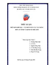 Tiểu luận Biến đổi khí hậu – Vấn đề toàn cầu tác động đến an ninh và kinh tế thế giới