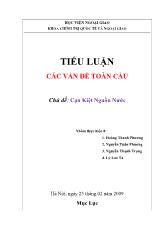 Tiểu luận Các vấn đề toàn cầu - Chủ đề: cạn kiệt nguồn nước