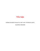 Tiểu luận Chính sách đối ngoại của viẹt nam với trung quốc giai đoan 2010 - 2020