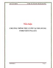 Tiểu luận Chương trình tiệc cưới tại nhà hàng forever’s palace