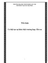 Tiểu luận Cơ hội tạo sự khác biệt trường hợp Eleven