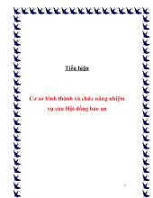 Tiểu luận Cơ sở hình thành và chức năng nhiệm vụ của Hội đồng Bảo An