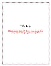 Tiểu luận Phân tích mâu thuẫn Xô – Trung trong kháng chiến chống Mỹ và cách giải quyết của Việt Nam