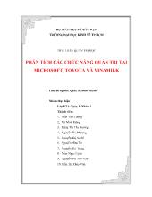Tiểu luận Quản trị học - Phân tích các chức năng quản trị tại microsoft, toyota và vinamilk