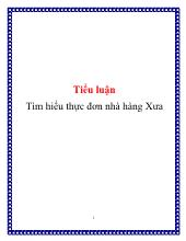 Tiểu luận Tìm hiểu thực đơn nhà hàng Xưa