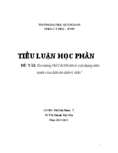 Tiểu luận Tư tưởng Hồ Chí Minh về xây dựng nhà nước của dân do dân vì dân