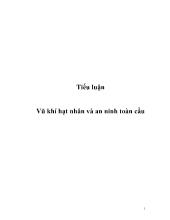 Tiểu luận Vũ khí hạt nhân và an ninh toàn cầu