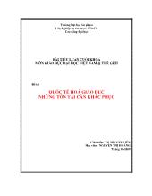 Đề tài Quốc tế hoá giáo dục những tồn tại cần khắc phục