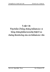 Luận văn Tìm hiểu về bằng chứng kiểm toán và bằng chứng kiểm toán đặc biệt - Con đường thành công của các kiểm toán viên