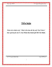 Tiểu luận Phân tích chính sách “ Phát triển khu đô thị mới Thủ Thiêm” theo qui hoạch của Ủy ban Nhân dân thành phố Hồ Chí Minh
