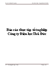 Báo cáo thực tập tốt nghiệp Công ty Điện lực Thủ Đức