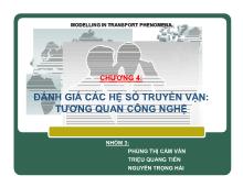 Đánh giá các hệ số truyền vận: Tương quan công nghệ