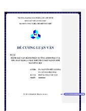 Đề tài Đánh giá vận hành phân xưởng ammonia của nhà máy đạm Cà Mau khi thay đổi nguồn khí nguyên liệu