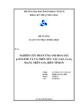 Đề tài Nghiên cứu phản ứng oxi hoá sâu p-Xylene và co trên xúc tác CuO, Co3O4 mang trên CeO2 biến tính PT