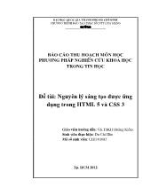 Đề tài Nguyên lý sáng tạo được ứng dụng trong HTML 5 và CSS 3