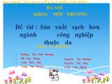Đề tài Sản xuất sạch hơn ngành công nghiệp thuộc da