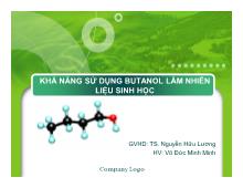 Khả năng sử dụng butanol làm nhiên liệu sinh học