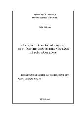 Khóa luận Xây dựng giải pháp toàn bộ cho hệ thống thư điện tử trên nền tảng hệ điều hành linux