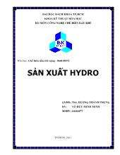 Môn học: Chế biến dầu thô nặng - 060105072 - sản xuất hydro
