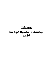 Tiểu luận Giá trị và hạn chế của triết học Ấn Độ