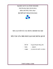 Tiểu luận Môn xúc tác trong chế biến dầu khí xúc tác của nhà máy lọc dầu Dung Quất