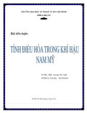 Tiểu luận Tính điều hòa trong khí hậu Nam Mỹ