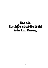 Tìm hiểu vị trí địa lý thị trấn Lạc Dương