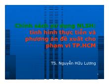 Tình hình thực tiễn và phương án đề xuất cho phạm vi TP Hồ Chí Minh