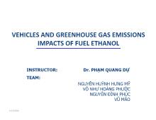 Vehicles and greenhouse gas emissions impacts of fuel ethanol