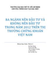 Ba ngành nên đầu tư và không nên đầu tư trong năm 2012 trên thị trường chứng khoán Việt Nam