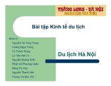 Bài tập Kinh tế du lịch -Du lịch Hà Nội