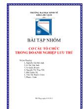 Cơ cấu tổ chức trong doanh nghiệp lưu trú