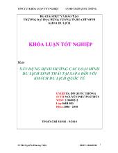 Đề tài Du lịch sinh thái tại sapa đối với khách du lịch quốc tế