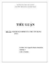 Đề tài Nội dung chính c ủa thư tín dụng (l/c)