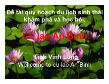Đề tài Quy hoạch du lịch sinh thái khám phá và học hỏi