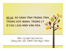 Đề tài So sánh tính trọng tình, trọng sức mạnh, trọng lý ở các loại hình văn hóa