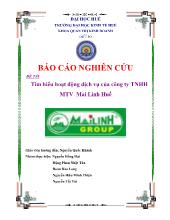 Đề tài Tìm hiểu hoạt động dịch vụ của công ty TNHH MTV Mai Linh Huế