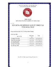 Đề tài Xây dựng mô hình du lịch từ thiện tại tỉnh Đồng Tháp