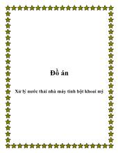 Đồ án Xử lý nước thải nhà máy tinh bột khoai mỳ