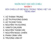 Đối chiếu lời đề nghị trong tiếng việt và Tiếng Anh
