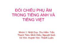 Đối chiếu phụ âm trong tiếng Anh và Tiếng Việt