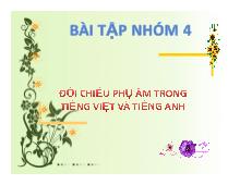 Đối chiếu phụ âm trong Tiếng Việt và Tiếng Anh