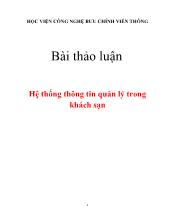 Hệ thống thông tin quản lý trong khách sạn