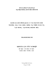 Khóa luận Đánh giá mô hình quản lý tài nguyên môi trường dựa vào cộng đồng tại thôn Xuân Tự, Vạn Hưng, Vạn Ninh, Khánh Hòa