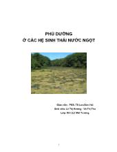 Phú dưỡng ở các hệ sinh thái nước ngọt