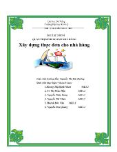 Quản trị kinh doanh nhà hàng - Xây dựng thực đơn cho nhà hàng