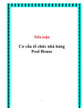 Tiểu luận Cơ cấu tổ chức nhà hàng Pool House