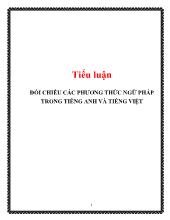 Tiểu luận Đối chiếu các phương thức ngữ pháp trong tiếng Anh và Tiếng Việt