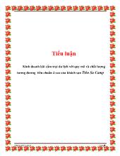 Tiểu luận Kinh doanh bãi cắm trại du lịch với quy mô và chất lượng tương đương tiêu chuẩn 4 sao của khách sạn Tiên Sa Camp