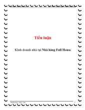 Tiểu luận Kinh doanh nhà tại Nhà hàng Full House